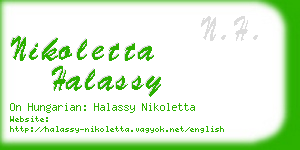 nikoletta halassy business card